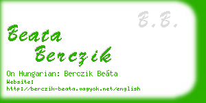 beata berczik business card